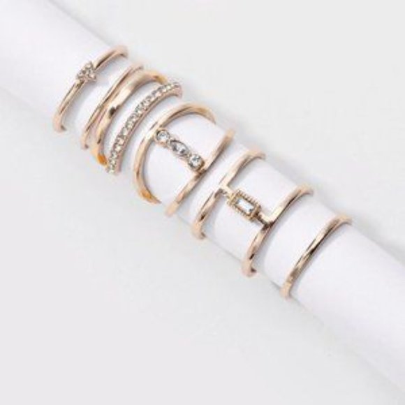 3/$30 Set of 6 Rose Gold Stacking Rings - Picture 3 of 3